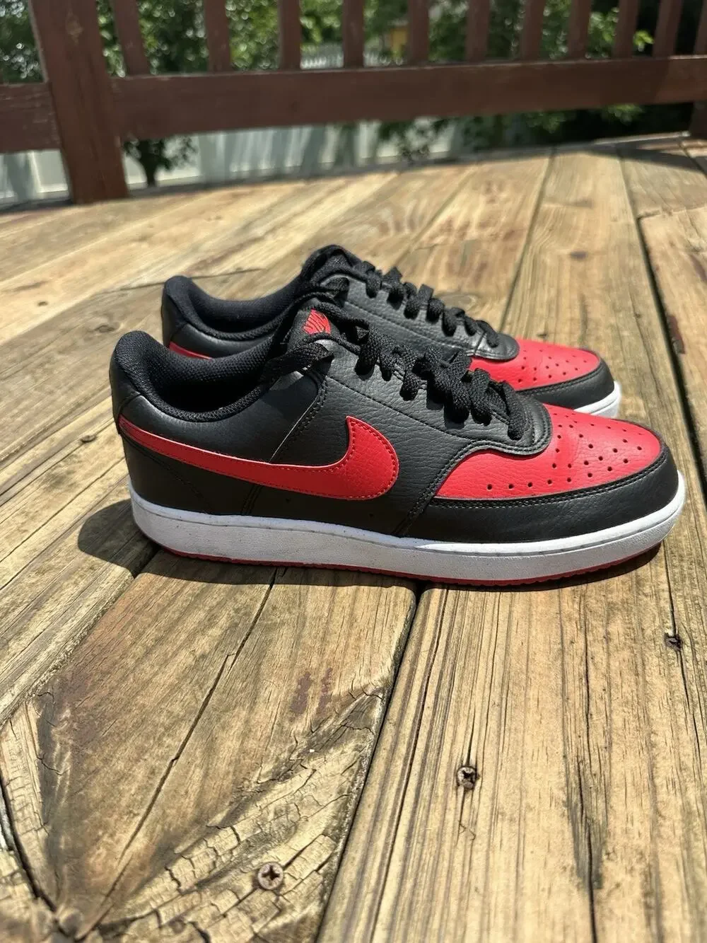 Nike Court Vision Low NN Next Nature Black/Red (FJ0685 010 ) Mens Size 8.5